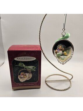 Babys First Christmas 1999 Hallmark Keepsake Ornament With Box - Handcrafted Sil